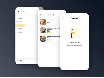 Menu & Favorite Page design illustration logo ui ux ui design uidesign uiux design uiux designer uiuxdesign uiuxdesigner