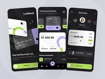 Lordbank - Banking App app apps design bank account bank app bank card banking banking app credit card design finance app financial fintech money transfer oww transactions ui ux