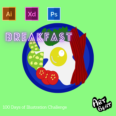 Day-10-Food Illustration-Breakfast branding design flat graphic design illustration logo typography ui ux vector