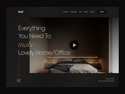 Hoff - Furniture Shop website dark design furniture ui ux