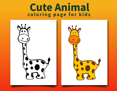 Cute Animal Coloring Page for Kids animal coloring coloringbook coloringpages illustration lineart