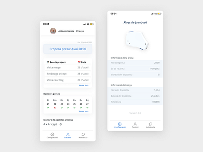 Aloys app screen 01 aloys alzheimer app app design health healthtech patient techhealth ui design