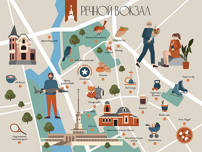 Речной вокзал design flat illustration flatdesign graphicdesign illustration map moscow