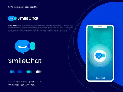 SmileChat - Chatting App Icon Design app icon branding chat chatting app icon dating app design icon logo logo design logo icon message messenger online app smile smilechat chatting app icon sms text video chating