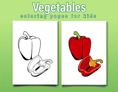 Vegetables Coloring Page For Kids capsicum coloring coloringbook coloringpages illustration vegetables