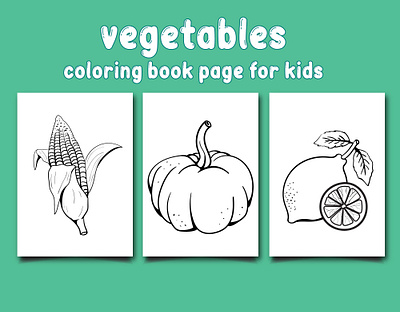 Vegetables Coloring Book Page For Kids branding coloring coloringbook coloringpages design illustration logo ui vector vegetables