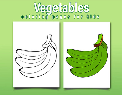 Vegetables Coloring Page For Kids branding coloring coloringbook coloringpages design illustration logo ui vector