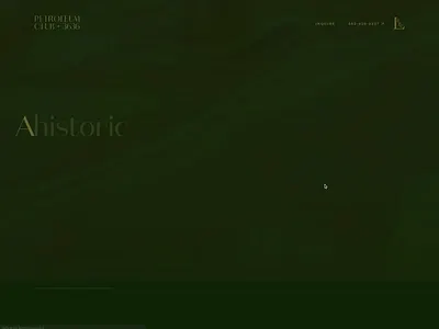 Petroleum Club Homepage design dev digital design framer motion gatsby landing page motion react web web design