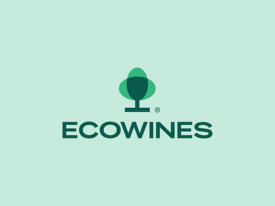 EcoWines Logo branding eco logo green logo identity design logo design wine logo