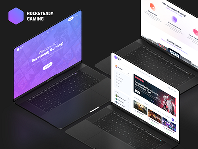 eSports Tournaments community dark ui dashboard esports figma games gaming hero isometric landing page laptop mac macbook modern news play tournaments