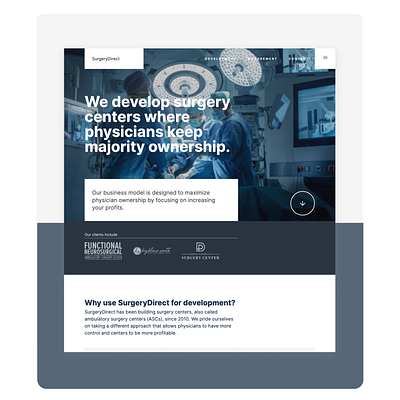 SurgeryDirect: Helping physicians design webflow