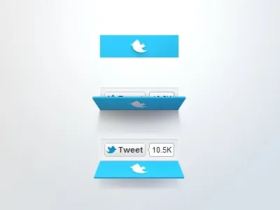 Twitter Button Concept by Дмитрий 3d ads animation branding design graphic design illustration logo motion graphics social social button twitter twitter button social ui vector