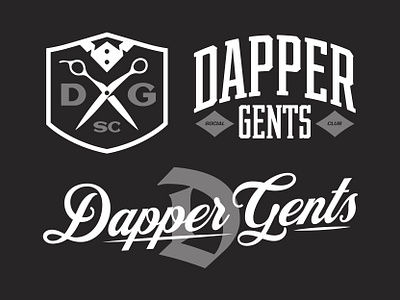 Dapper Gents Social Club apparel badge barber branding bundle clean collection custom kit logo logodesign merch traditional type typography vanguard vintage