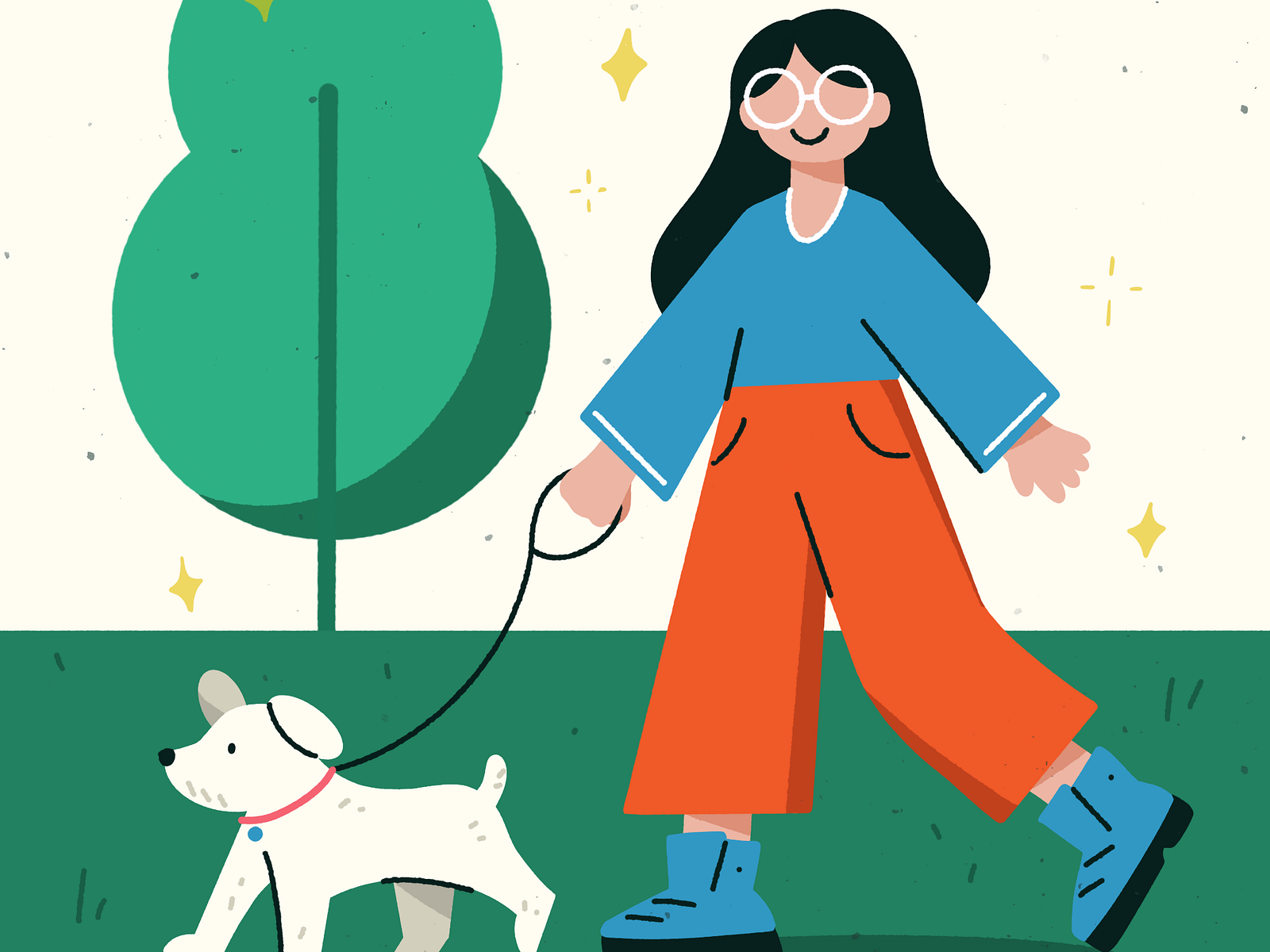 Illustration - A walk in the park by Selene Villalobos on Dribbble