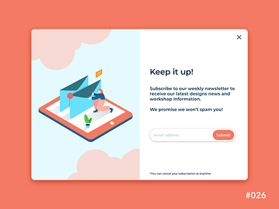 Subscribe - Daily UI 26 daily ui 26 dailyui dailyui26 dailyuichallenge design illustration popup subscribe subscription subscription page ui design ux design