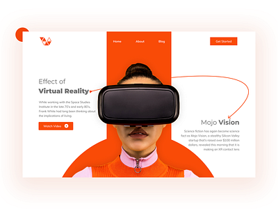 Effect of Virtual Reality 3d app ar branding create dailyui design illustration logo minimal motion graphics orange typography ui ux vector web web page