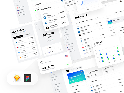Paysa UI kit for FinTech Startups and Banking Apps admin app bank banking card case dashboard finance fintech payment paypal product design revolut saas ui ui design ui kit ux wallet wise