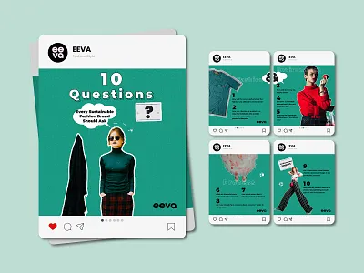Social Media Design for EEVA 2d 2d art bold brand branding carousel carousels colorful design digital digital art fashion graphic design identity branding illustration instagram instagram post social media social media design