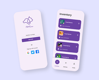 Petkare - Pet Food Management App branding design figma icon illustration logo typography ui ux vector