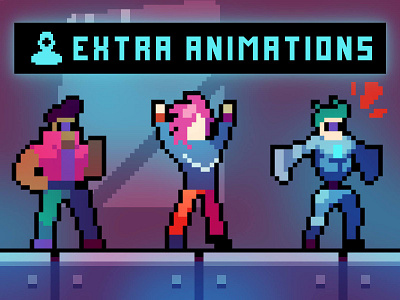 Free Extra Animations for Platformer Characters 2d art asset assets character cyberpunk game game assets gamedev indie personage pixel pixelart pixelated sci fi scifi spritesheet spritesheets
