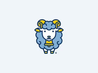 Bellwether Academy ram mascot logo animal bell branding cincinnati cute design fun identity logo mascot playful preschool ram sheep vector whimsical youthful