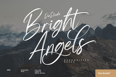 Bright Angels - Handwritten Brush Font alphabet branding brush font design font fonts handlettering handwritten font illustration lettering logo logo type natural font signature font typography