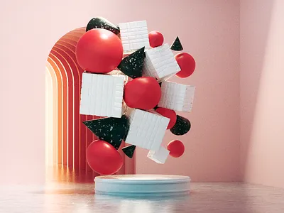 Museum of Random cinema4d design emoji octane typography webdesign