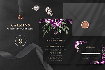 Calming Wedding Invitation Suite clean clean invitation design elegant elegant invitation fresh invitation