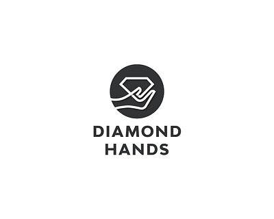 diamond hands diamond gem geometric hand logo round vector