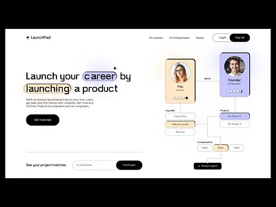 🚀LaunchPad | Learn by Launching app clean colorful design hero hr landing page launch layout learn logo modern saas startup ui white