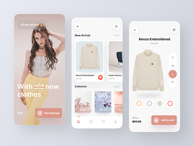 Clothing E-commerce App app clean clothes design e commerce e commerce e commerce app e commerce design e commerce shop ecommerce fashion illustration minimal mobile mobile app product shop store ui ux