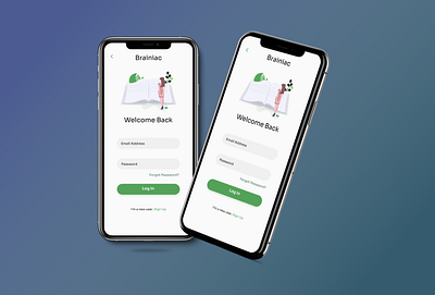 Brainiac Book App app design login sign up ui ui ux ui design uidesign usability user experience user interface ux