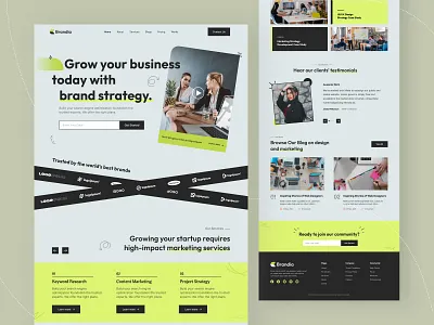 Brandia - Digital Agency Website agency agency website brand strategy creative agency design service digital agency home page landing page minimalist personal branding personal portfolio portfolio website product design ui design ux design website website design