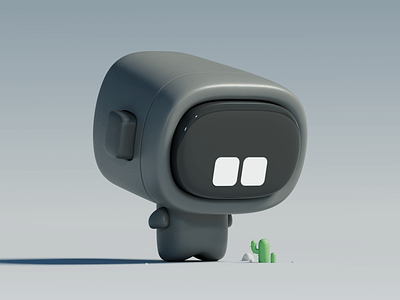 Cute Planet #003 – Robot: One 3d ai bot c4d cactus cute cute bot cute planet cute robot face illustration isometric minimal product design redshift render robot small bot small robot texture