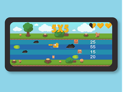 Oli's Mathematical Adventure Redesign 2d design duck flat design game illustration illustrator river ui vector