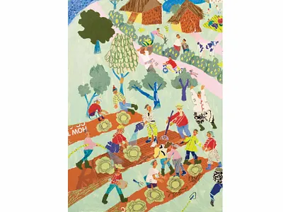 Bring the nature back to life collage color design farm handcollage illustration mixed media painting paper collage paperart