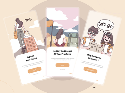 Landing Page for Travell app 🏕️ animation app design graphic design illustration logo mobile ui ui design uiux uxresearch