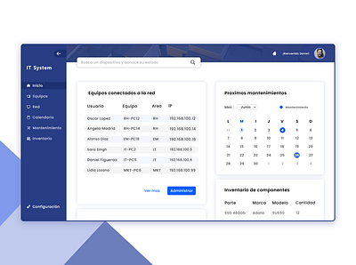 IT department manager system UI concept manager system