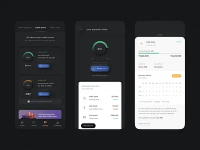 credit score clean color design neomorphism score ui ux