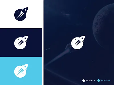Rocket with moon simple logo bestlogo branding clean creative design graphic design icon illustration illustrator logo logomaker rocket sky speed uniqe vector