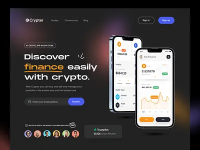 Fintech Website Landing Page UI agency bank banking website crypto finance fintech website home home page homepage landing landing page landingpage payment getway product designer uiux user interface web design web page website website design