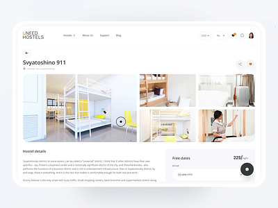 Web App | UNeed Hostels 3d ae animation booking branding card clean crypto dashboard design figma hostel illustration interaction light map search ui ux wallet