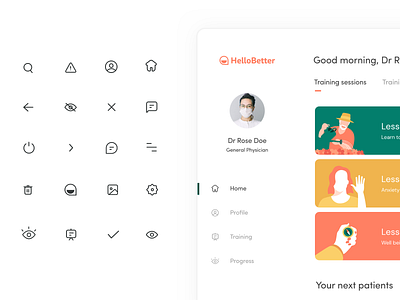 Hellobetter icons app body branding design fitness health healthcare hellobetter illustration logo mental neel prakhar product design sharma sleep subscription ui uiux web