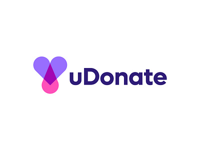 Logo concept for uDonate ( for sale ) brand branding donating donation drop heart help human logo love medicine