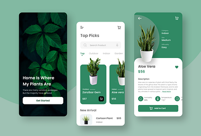 Plant App Design app app design app plant apps apps design figma mobile mobile app modern plant plant app plant apps planting shopping app ui ui design ux ux design