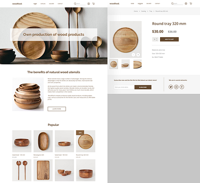 Online store of handmade wooden tableware e commerce handmade online store web design wood wooden dishes