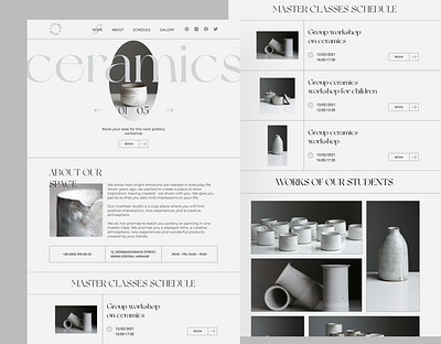 Ceramics Studio Landing ceramic dishes ceramics ceramics studio landing page loft web design workshop