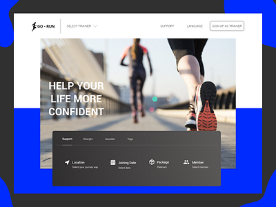 GO - RUN Landing Page branding design graphic design illustration logo ui ux vector web web design wordpress design