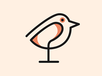 Monoline Bird! bird birds brand brand identity branding canary icon illustration line art logo logo design mark minimal monoline nest saas simple stroke symbol wings