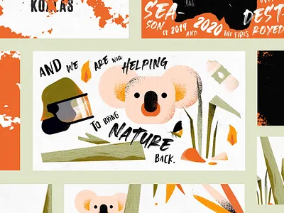 SAVING THE KOALAS - 2D Video Animation animal illustration animals animation australia explainer video freelance graphic design help ill illustration informative katycreates koalas nature procreate texture video wildfires